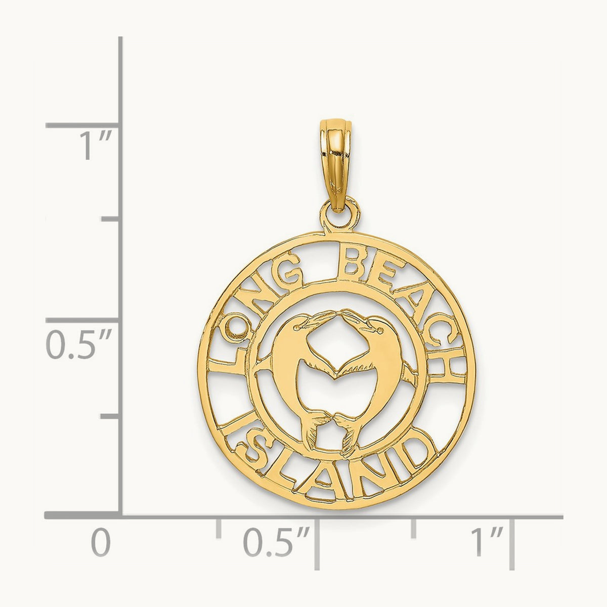 LONG BEACH ISLAND w/ Dolphins Charm, 14K