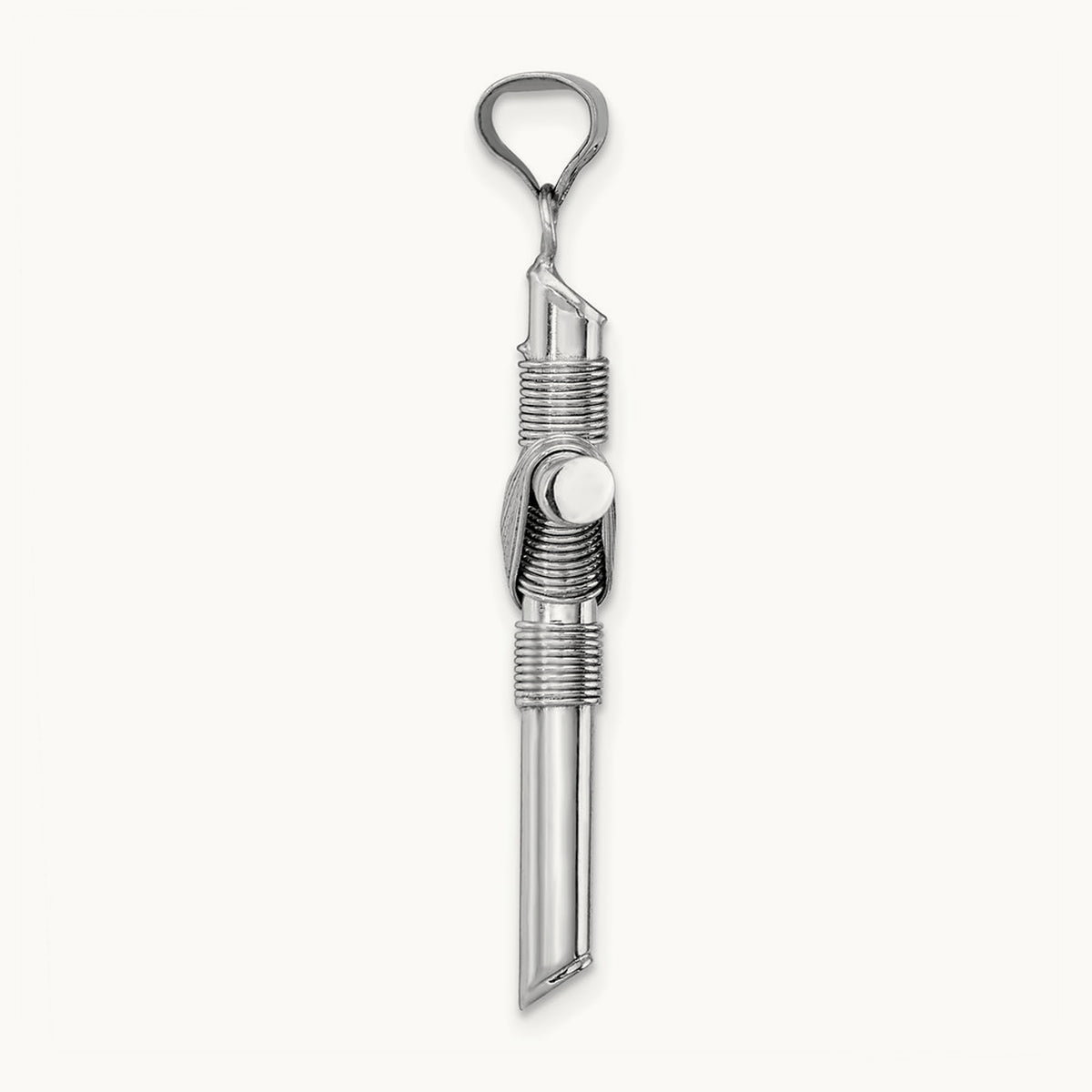 Center Wrap Tube Cross Pendant — 35.7mm