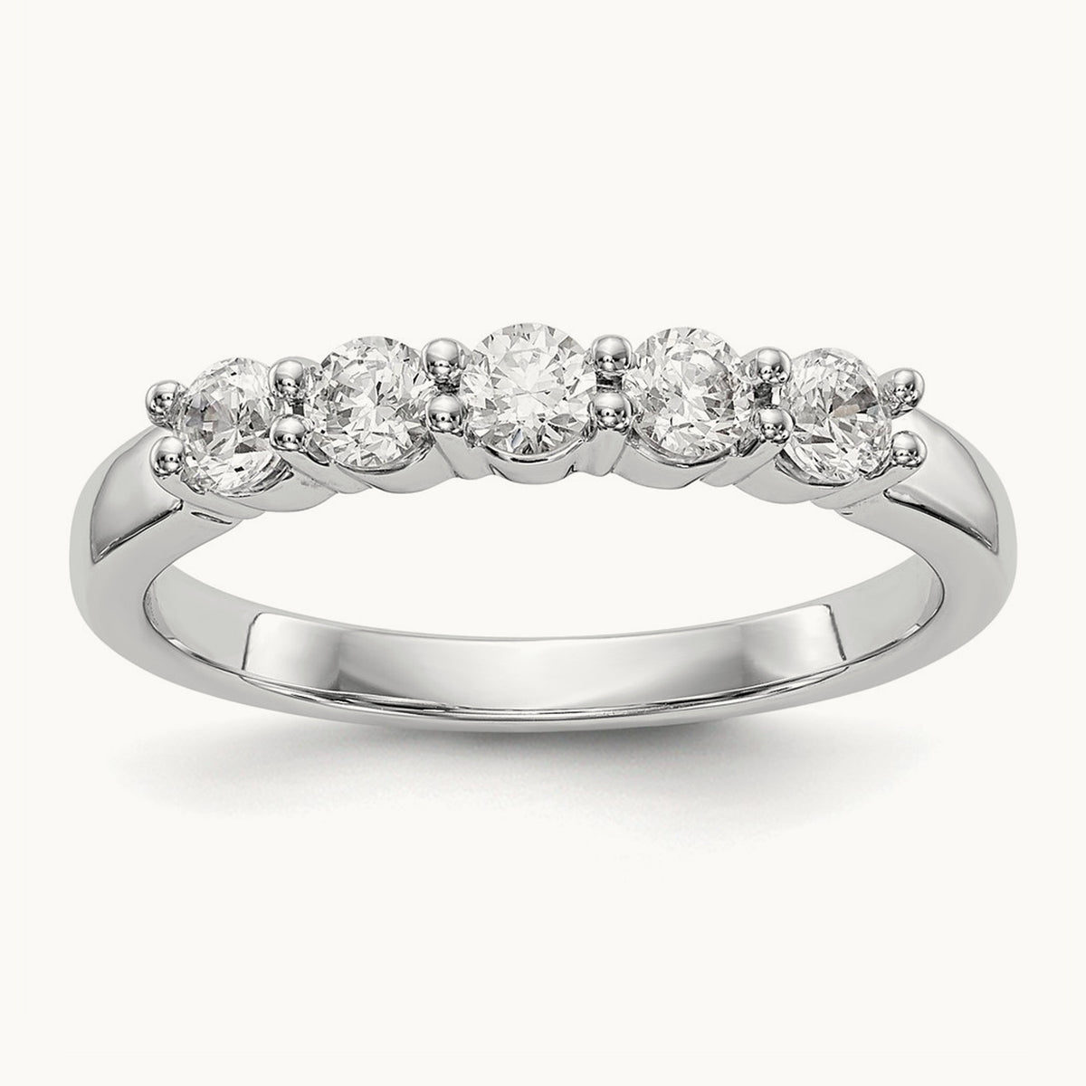 5-Stone Diamond Band, 14K White Gold