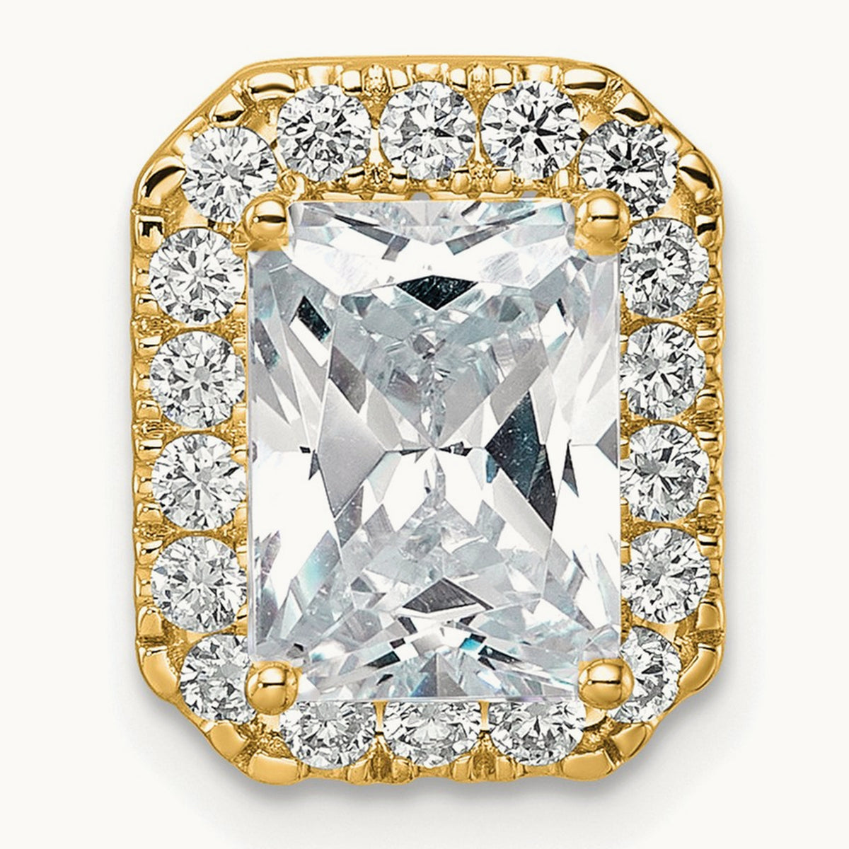 Radiant Halo Chain Slide, 2.50 ct tw Lab-Grown Diamond — 14K Yellow Gold, One Size