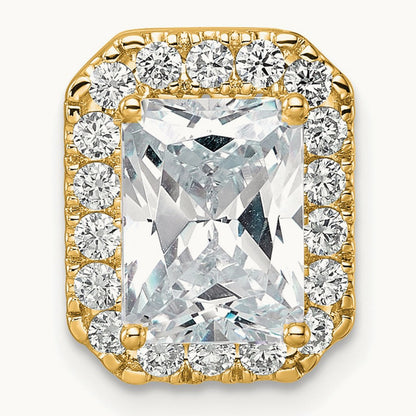 Radiant Halo Chain Slide, 2.50 ct tw Lab-Grown Diamond — 14K Yellow Gold, One Size