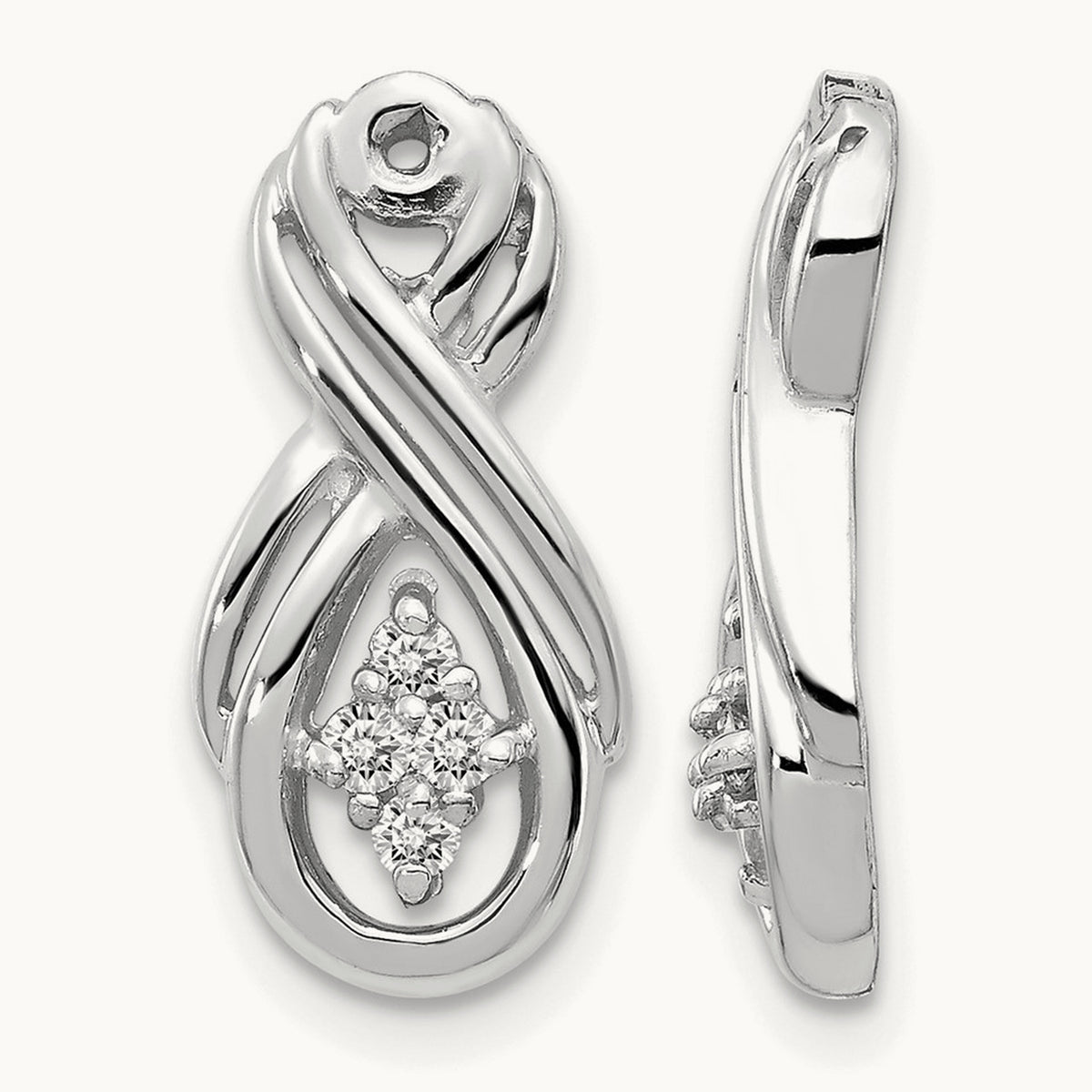 AA Infinity Diamond Earring Jacket, 14K White Gold