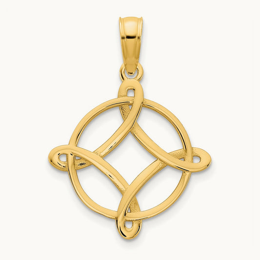 Fancy Design Pendant, 14K Yellow Gold