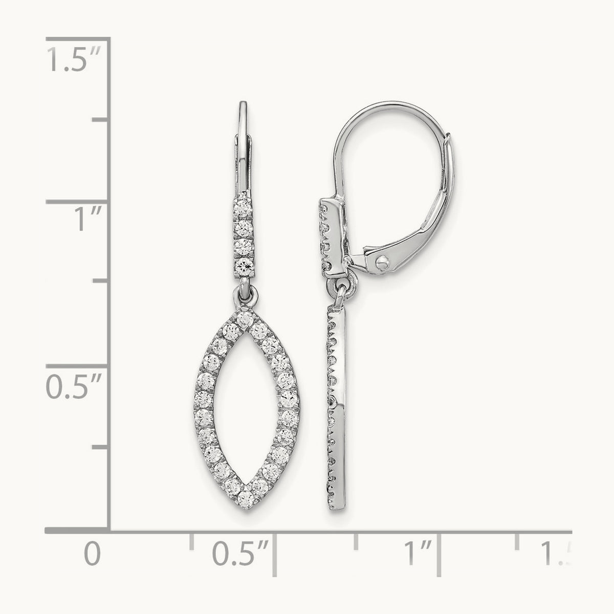 Dangle Leverback Earrings, 0.50-0.75 ct tw Lab-Grown Diamond