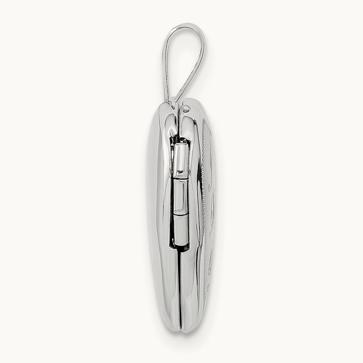 Satin I LOVE YOU Heart Locket, 16mm, 14K White Gold