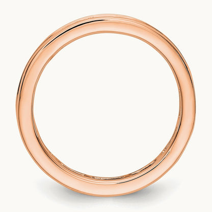 Polished 1ct Princess Channel Set Diamond Eternity Band, 14K Gold in 14K Rose Gold