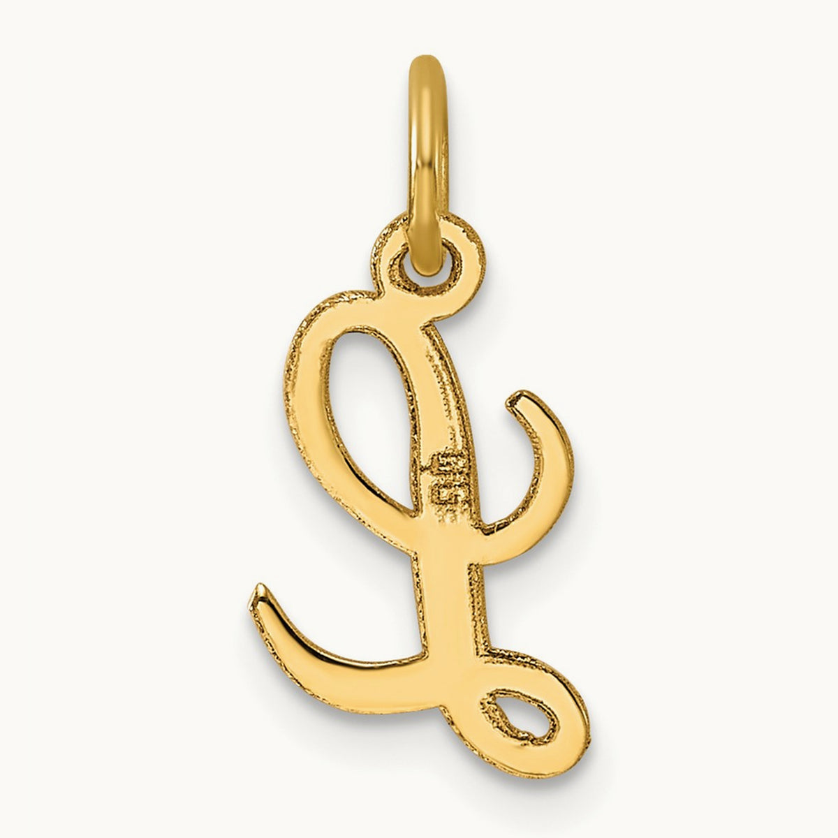 Small Script Letter L Initial Charm, 14K