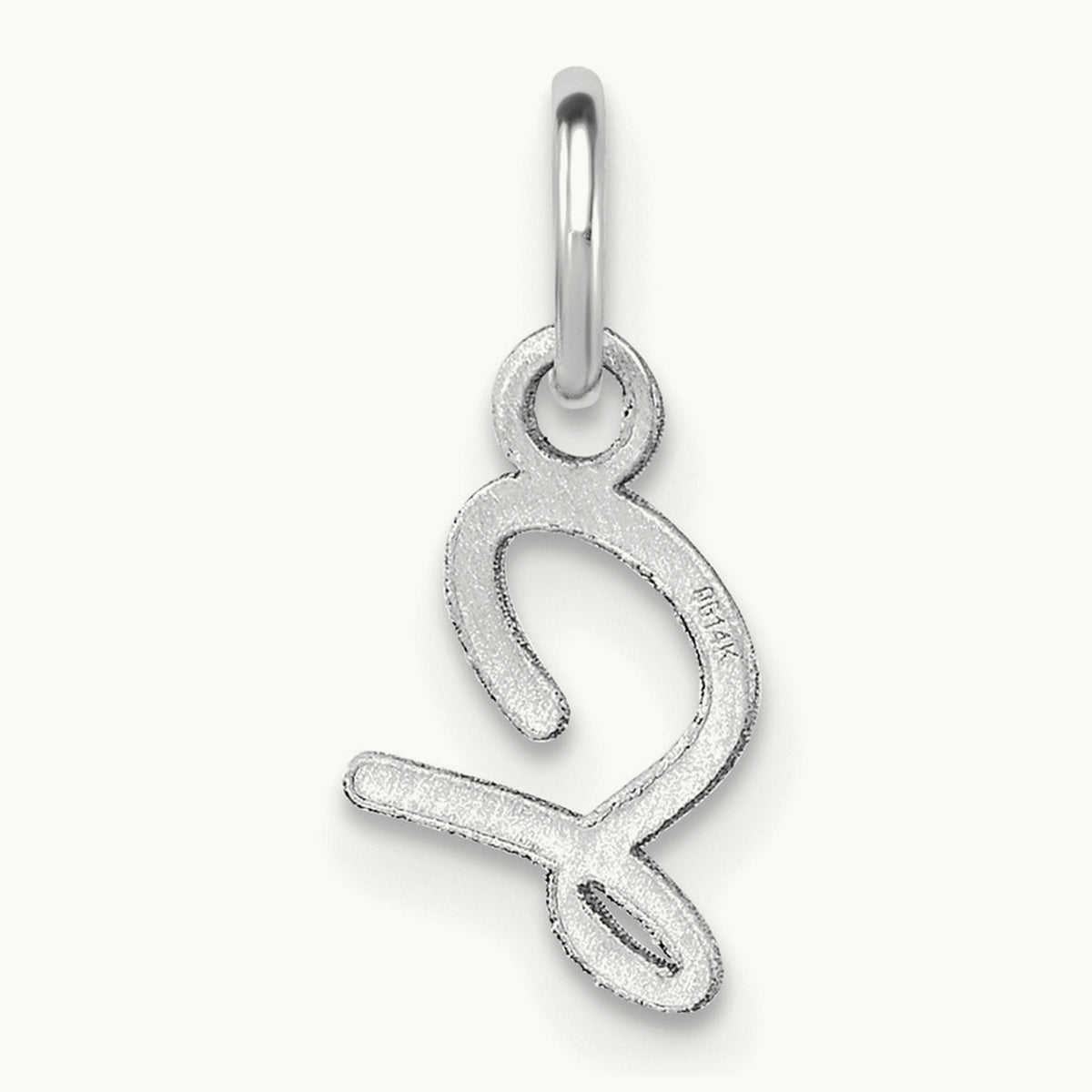 Uppercase Initial Charm — 14K White Gold, S