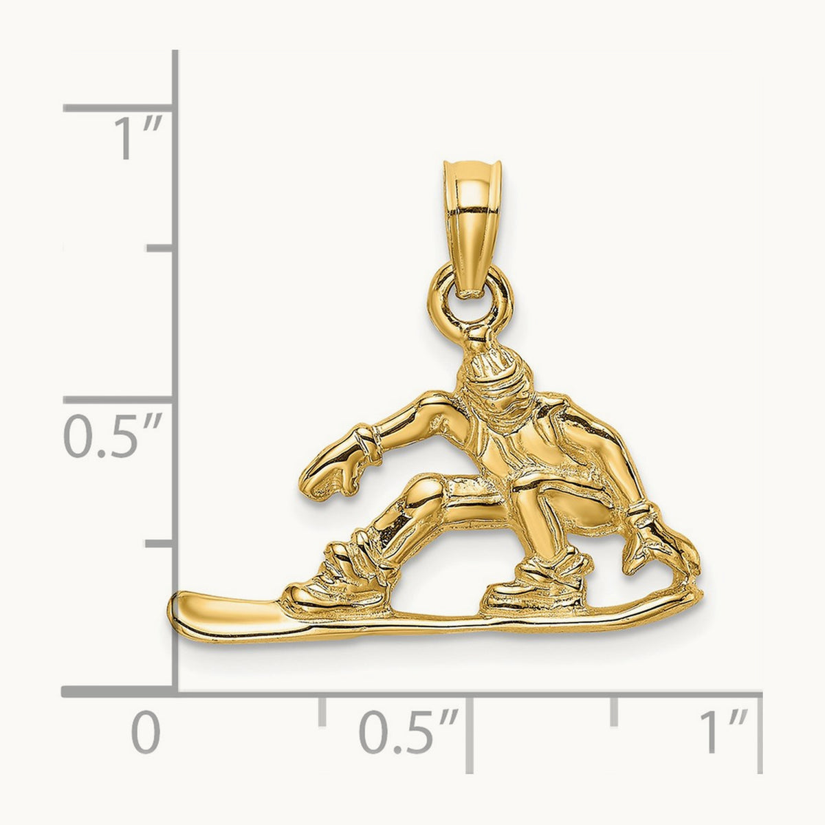 Snowboarder Charm, 14K