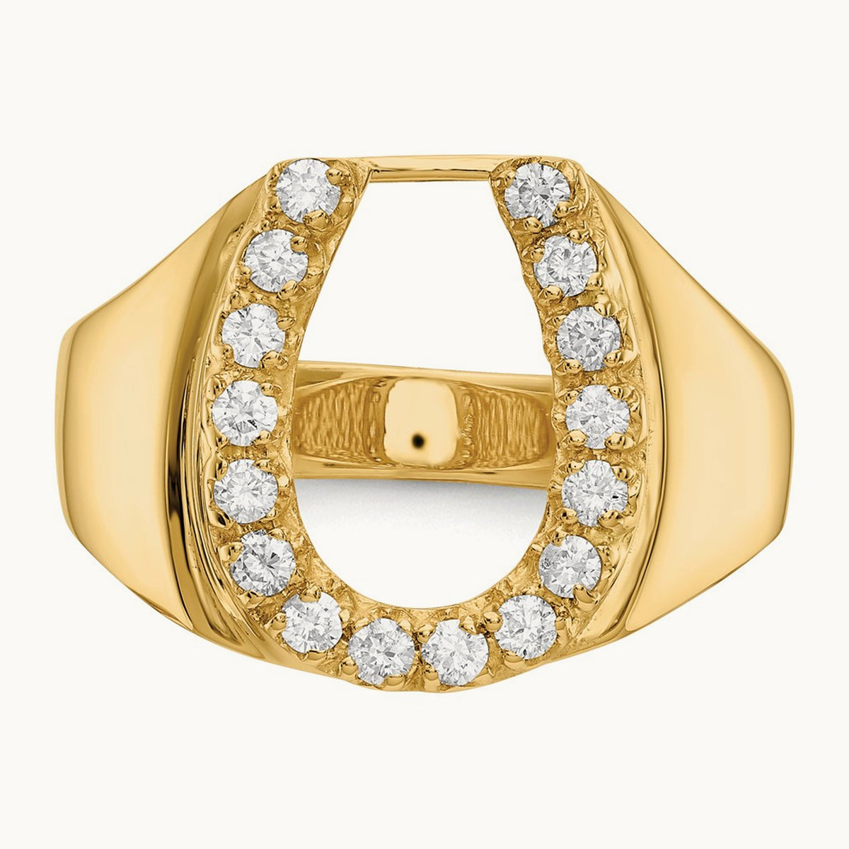 AA Diamond Men's Horse shoe Ring, 14K