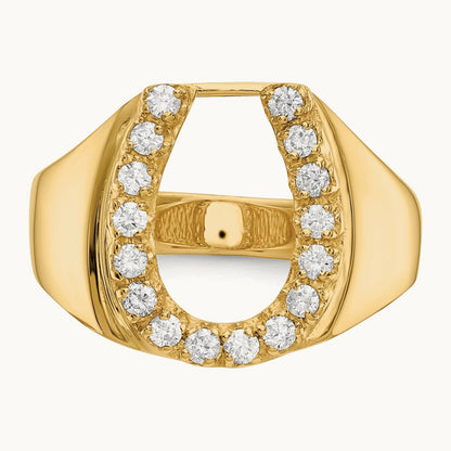 AA Diamond Men's Horse shoe Ring, 14K