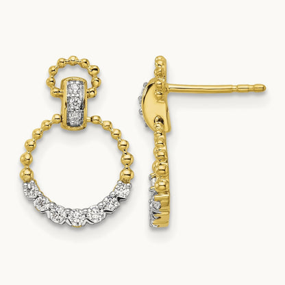Circle Dangle Post Earrings, 0.25 ct tw Lab-Grown Diamond
