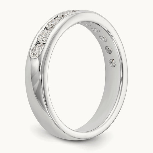 10-Stone Diamond Channel Band, 14K White Gold