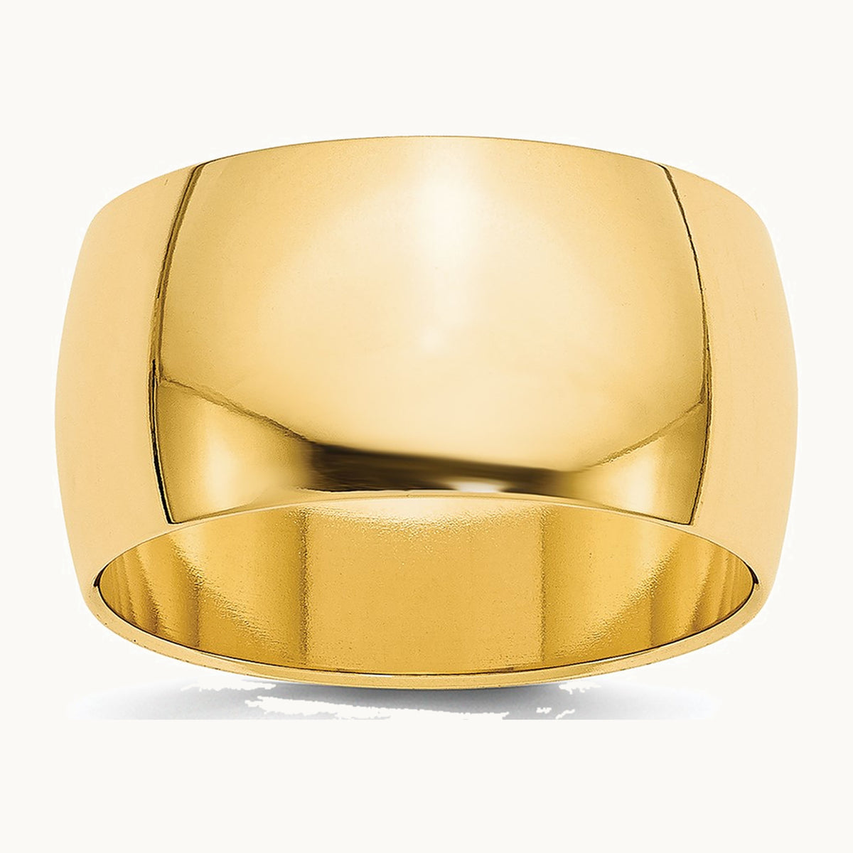 14K Yellow Gold 10mm Half-Round Wedding Band