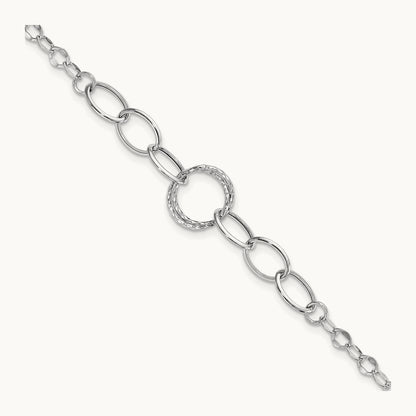 Polished Textured Fancy Link Bracelet — photo set