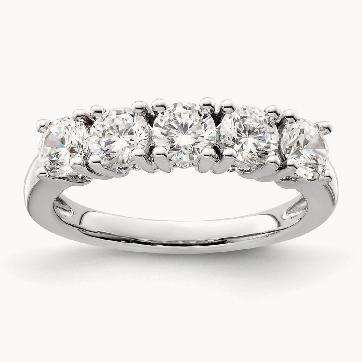 5-Stone Diamond Band, 14K White Gold