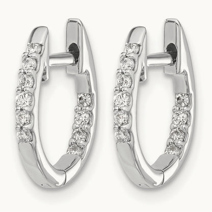 In/Out Diamond Hinged Hoop Earrings — 13mm