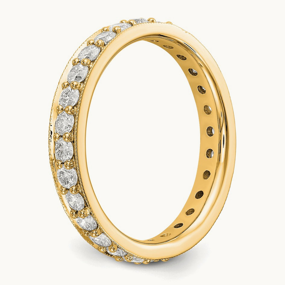 Polished Vintage Diamond Eternity Band, 1.00 ct tw — 14K Yellow Gold