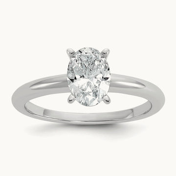 Oval 8X Ring, 1.00 ct tw Lab-Grown Diamond — 14K White Gold