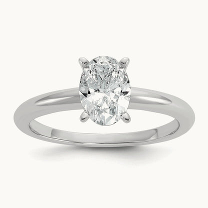 Oval 8X Ring, 1.00 ct tw Lab-Grown Diamond — 14K White Gold