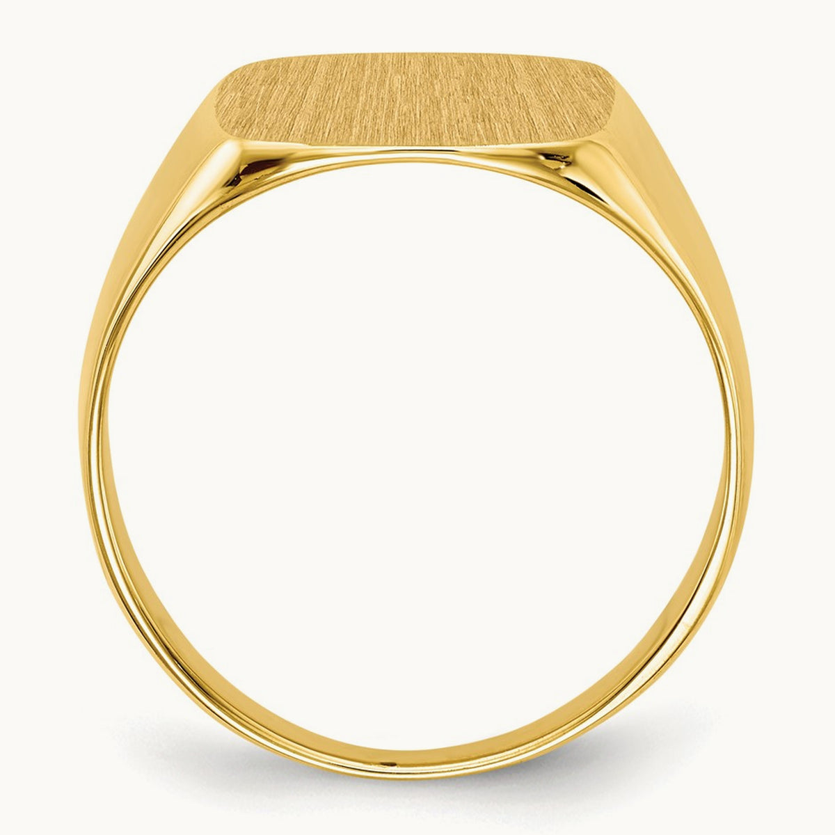 13.5x15. Closed Back Mens Signet Ring, 0mm, 14K