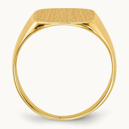 13.5x15. Closed Back Mens Signet Ring, 0mm, 14K