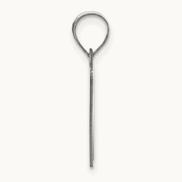 Polished Etched Letter W Initial Pendant, 14K White Gold
