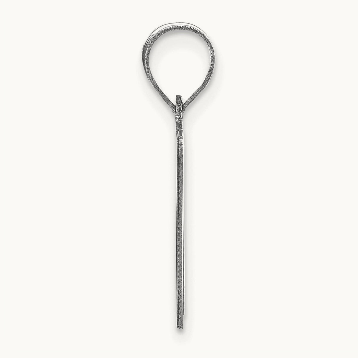 Polished Etched Letter W Initial Pendant, 14K White Gold