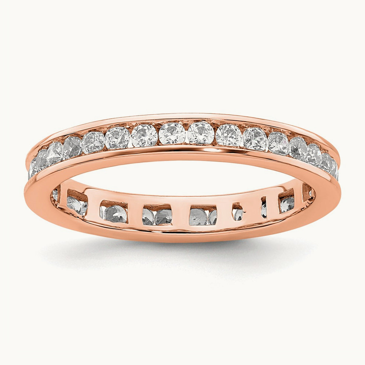 Channel Set Eternity Band, 0.50-1.00 ct tw Lab-Grown Diamond — 1/2 ct, 14K Rose Gold