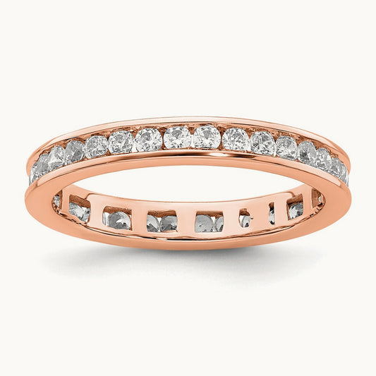 Channel Set Eternity Band, 0.50-1.00 ct tw Lab-Grown Diamond — 1/2 ct, 14K Rose Gold