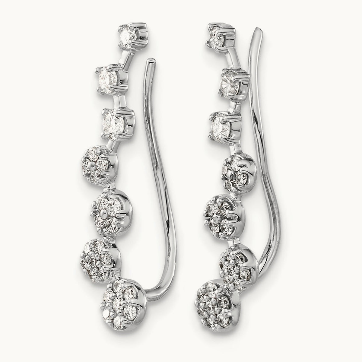 Diamond Ear Climber Earrings — photo set