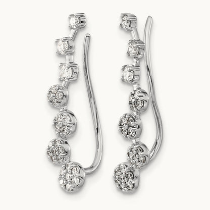 Diamond Ear Climber Earrings — photo set