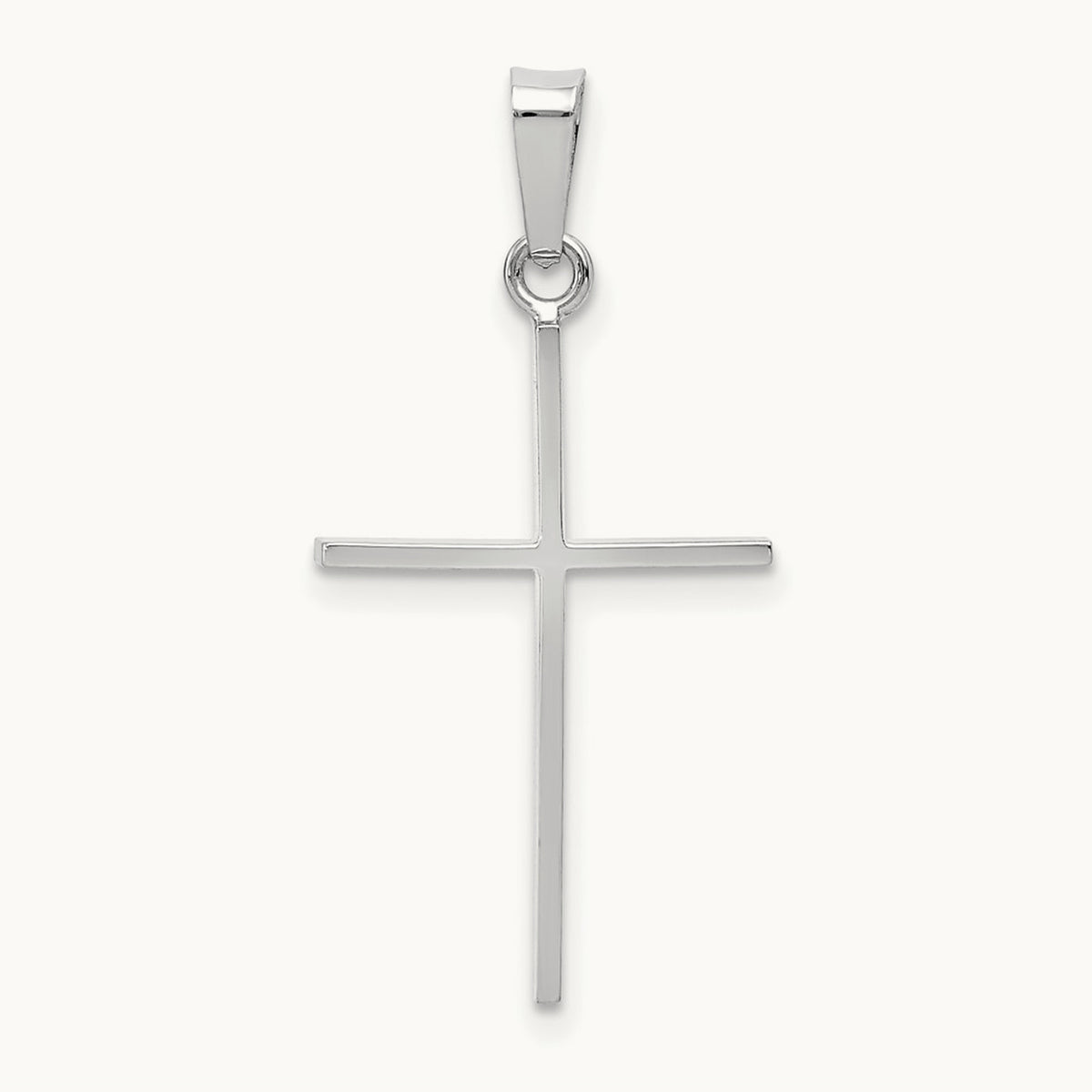 Cross Charm, 14K White Gold