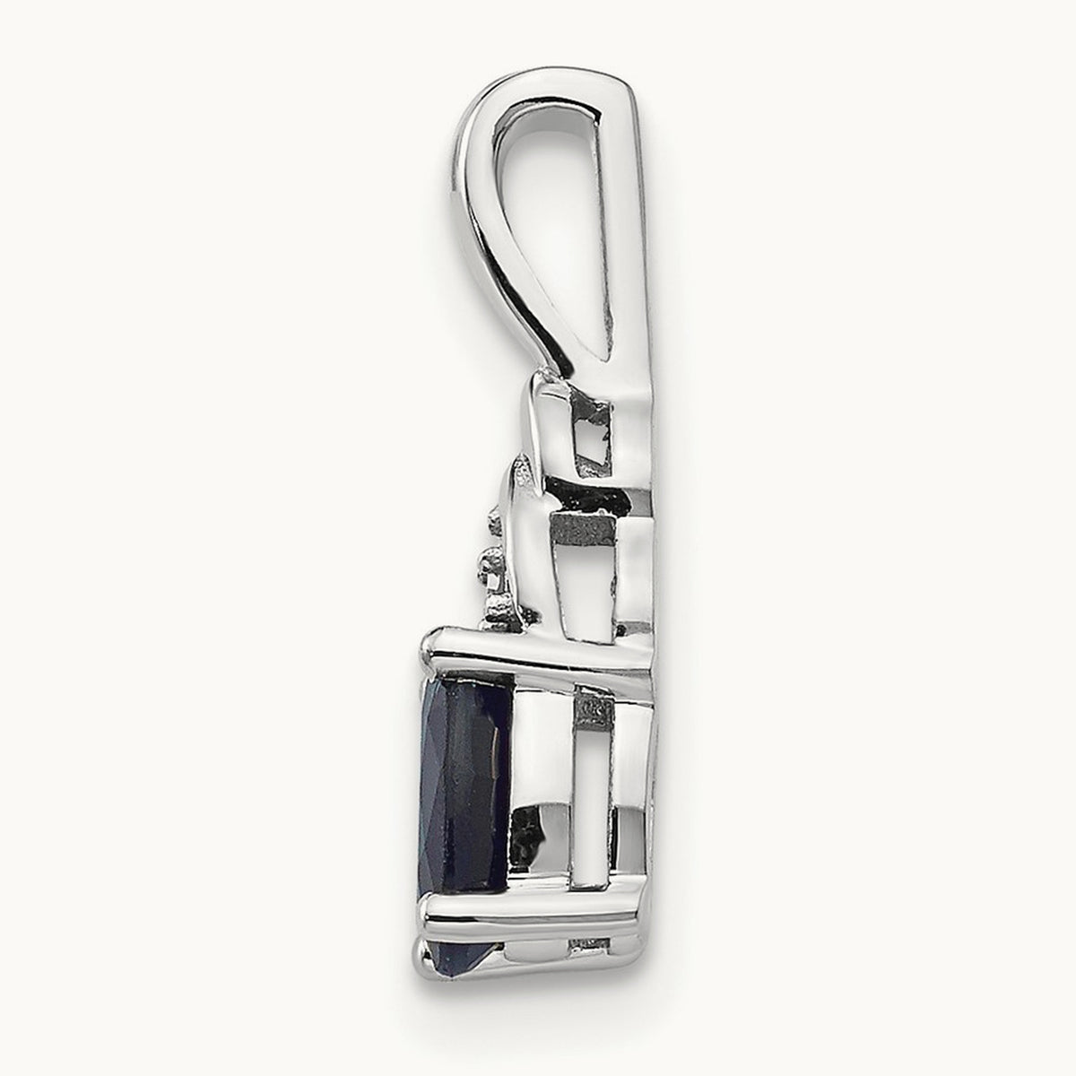 Sapphire and Diamond Pendant — 14K White Gold