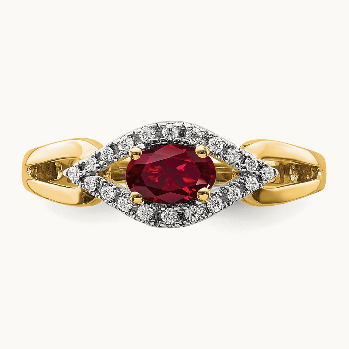Created Ruby Ring — 14K Yellow Gold, 7