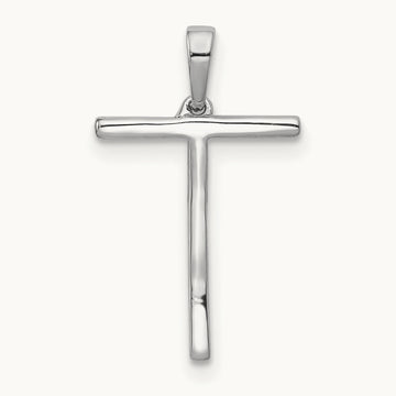 Diamond Letter T Initial Pendant, 14K White Gold