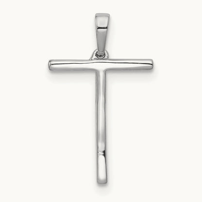 Diamond Letter T Initial Pendant, 14K White Gold