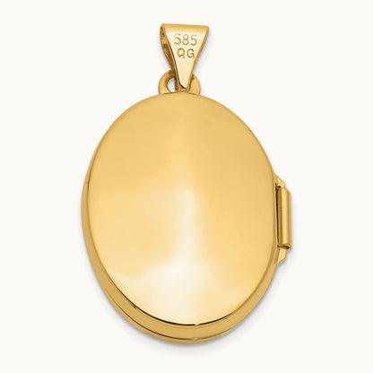21x16mm Oval Tree Locket — 14K Yellow Gold