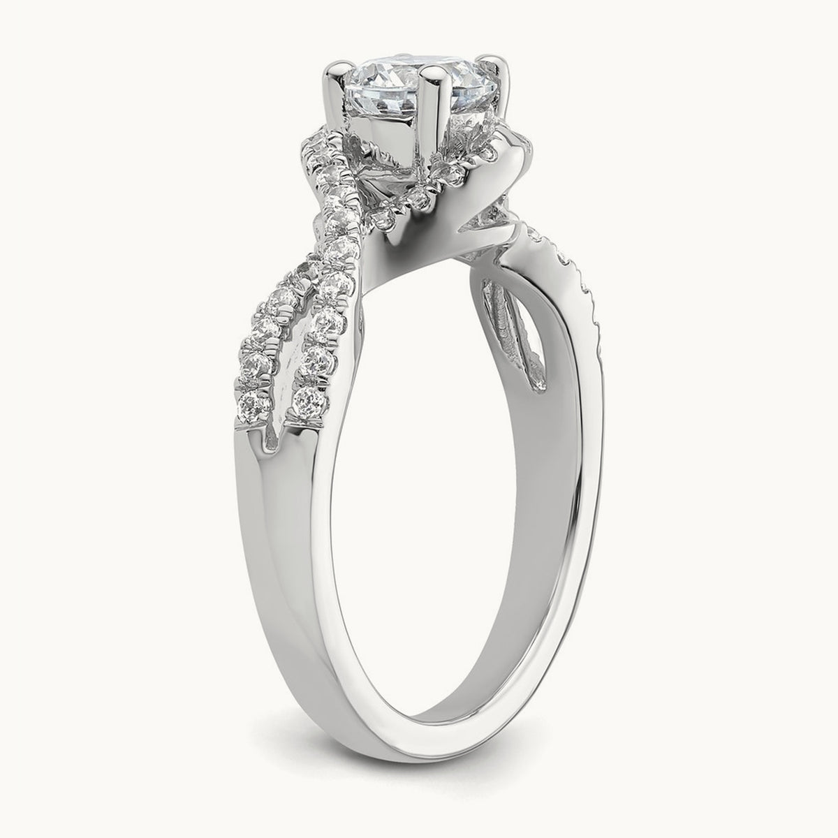 Round Semi-Mount Criss-Cross Engagement Ring, 0.50 ct tw