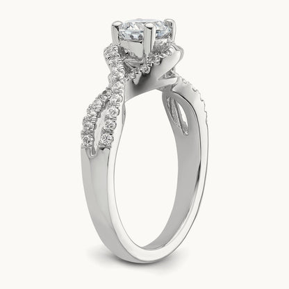 Round Semi-Mount Criss-Cross Engagement Ring, 0.50 ct tw