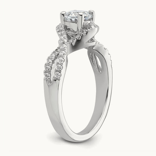 Round Semi-Mount Criss-Cross Engagement Ring, 0.50 ct tw