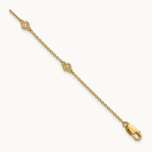 Diamond Station Cable Bracelet, 14K