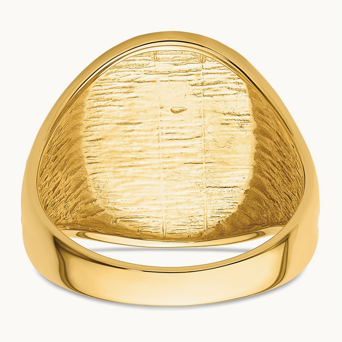 Men's Polished and Grooved (Not Enameled) Masonic Ring, 14K