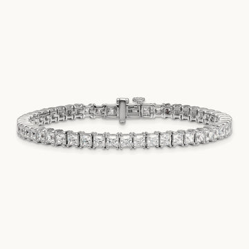 Princess Tennis Bracelet, 10.00 ct tw Lab-Grown Diamond — 14K White Gold