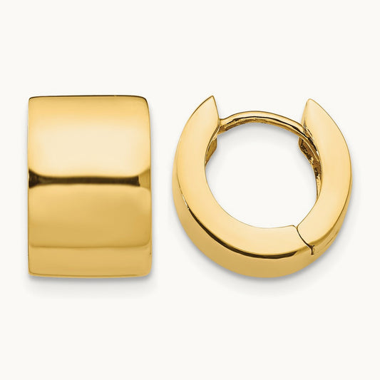 Round Hinged Hoop Earrings, 14K