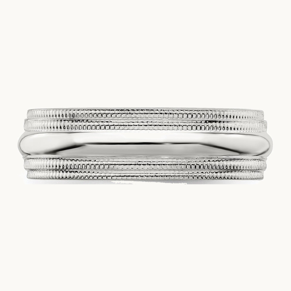 Sterling Silver 6mm Comfort Fit Double Milgrain Band