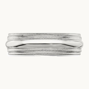 Sterling Silver 6mm Comfort Fit Double Milgrain Band