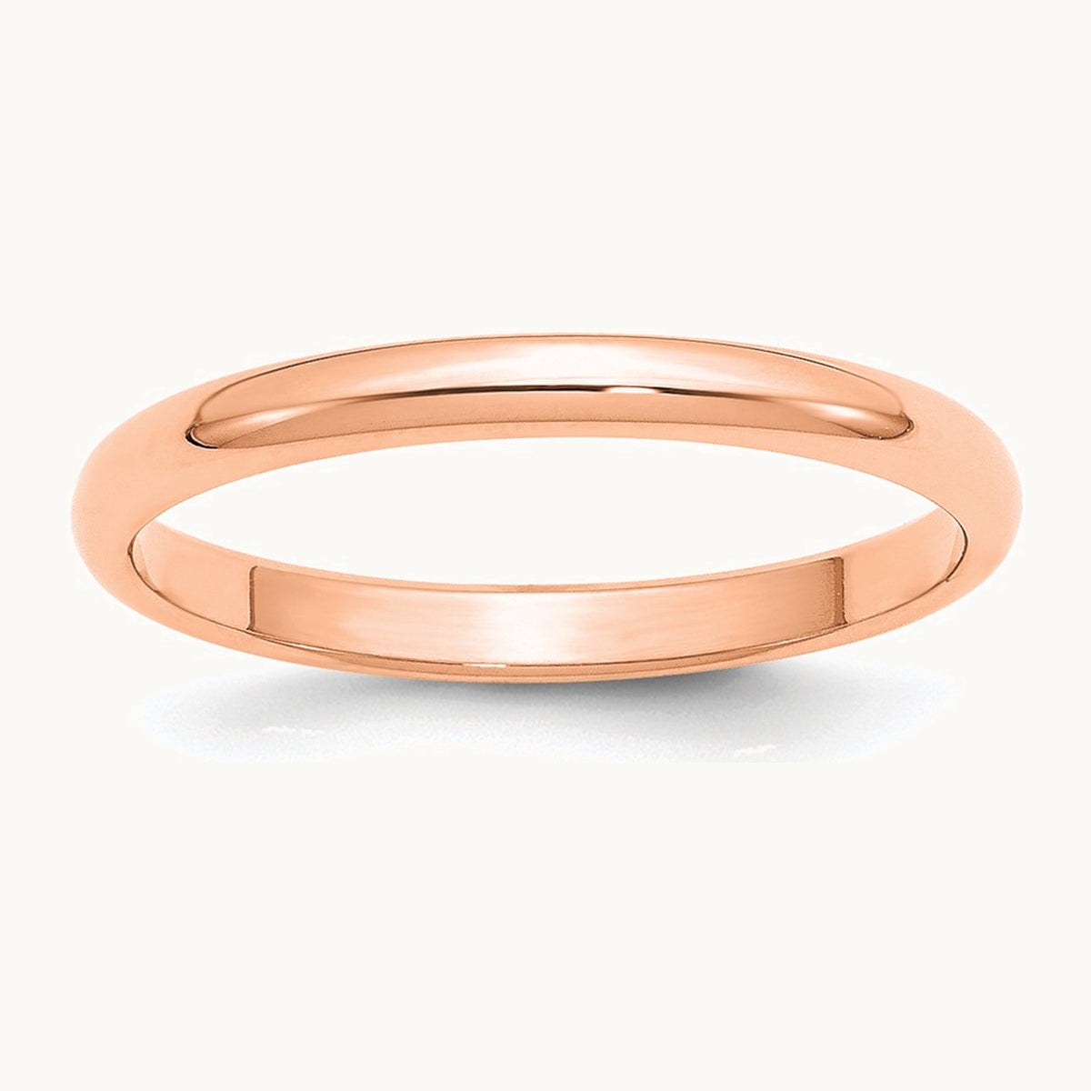 14K Rose Gold 2.5mm Half Round Band
