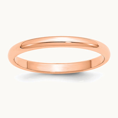 14K Rose Gold 2.5mm Half Round Band
