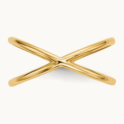 Polished Double Ring, 14K Gold